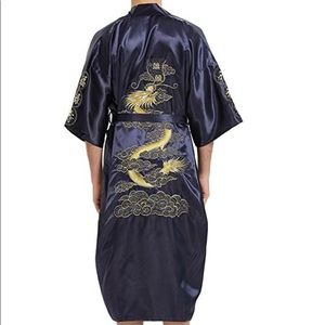 Dragon embroidery robe with waistband